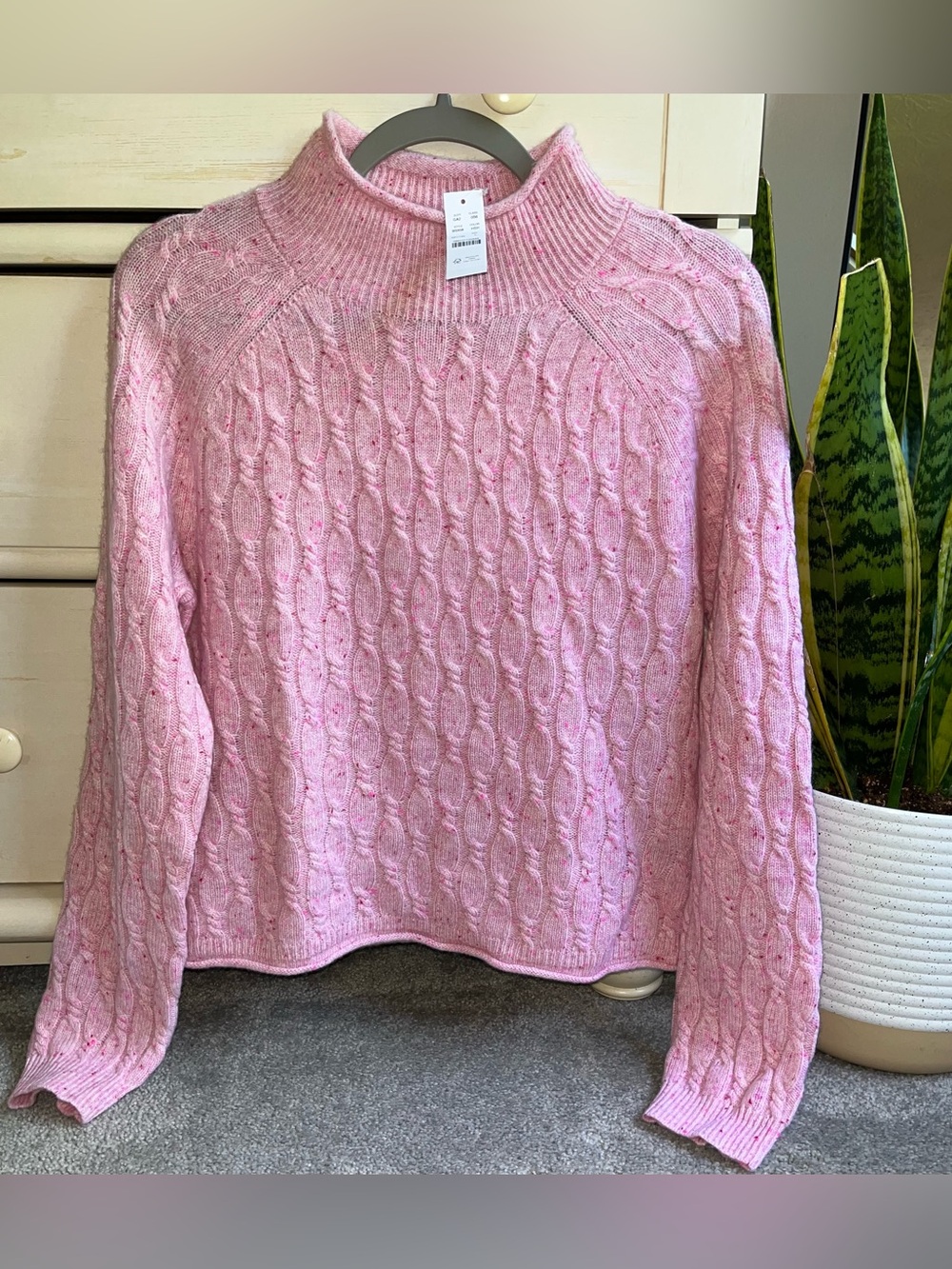 NWT J Crew Cashmere Cable Knit Mockknit Sweater Large